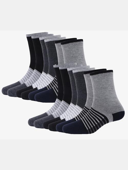 set of 12 multi colored cotton above ankle length socks - 21193800 - Very Small Image - 1