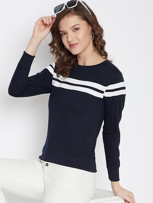 striped sweatshirt with round neck - 21193932 - Very Small Image - 1