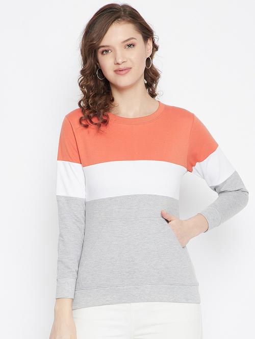 round neck color block sweatshirt - 21193938 - Very Small Image - 1