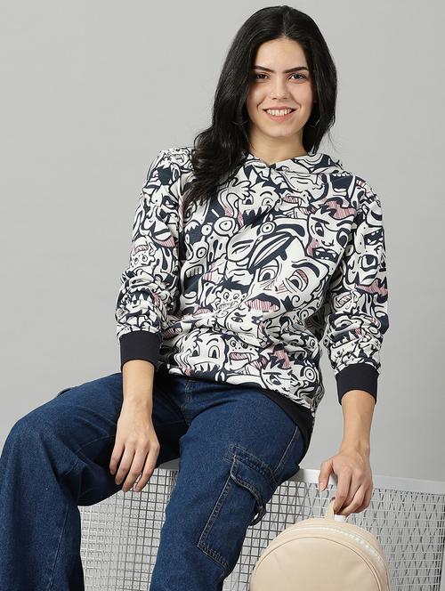 printed hood neck sweatshirt - 21193956 - Very Small Image - 1