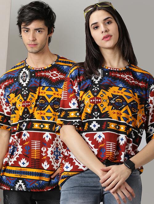 printed cotton couple t-shirt - 21193969 - Very Small Image - 1