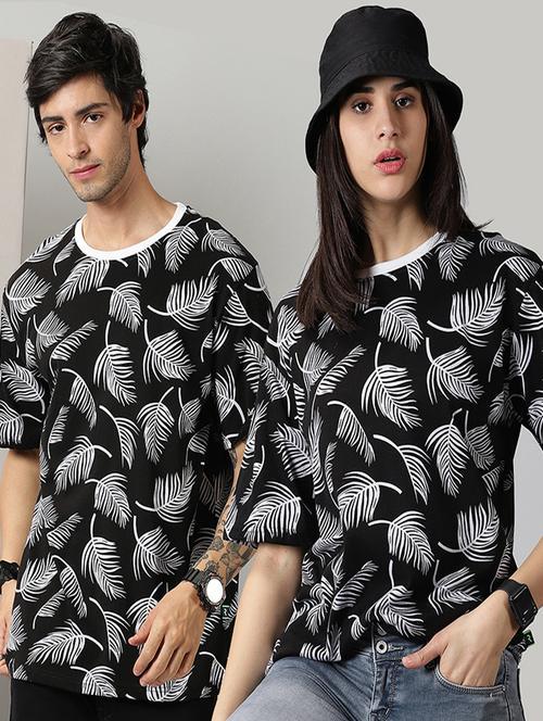 black printed couple t-shirt - 21193978 - Very Small Image - 1