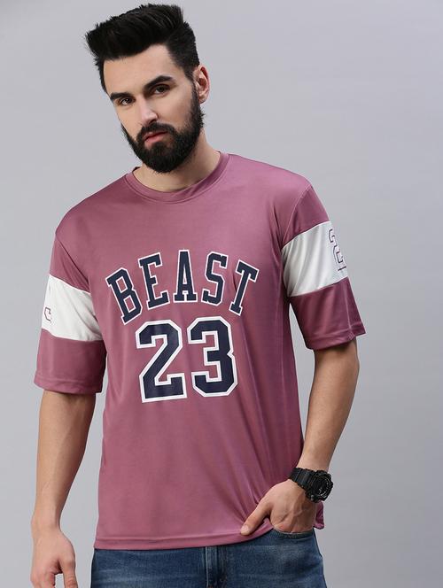 pink polyester front print t-shirt - 21194118 - Very Small Image - 1