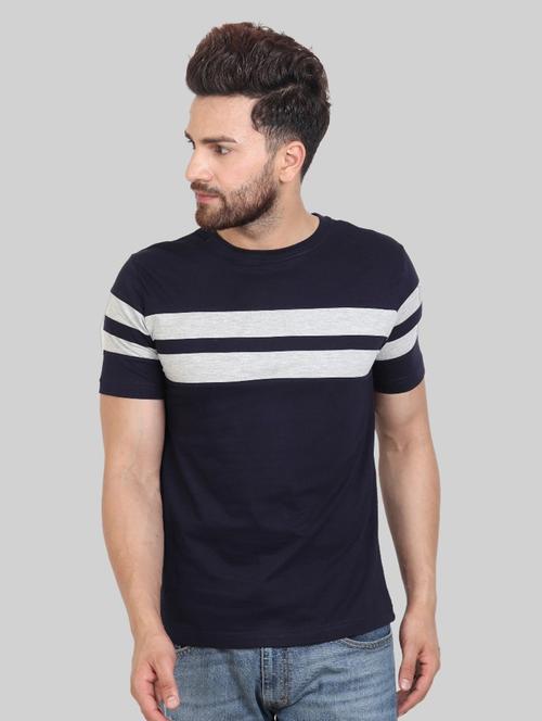 navy blue cotton plain t-shirt - 21194213 - Very Small Image - 1