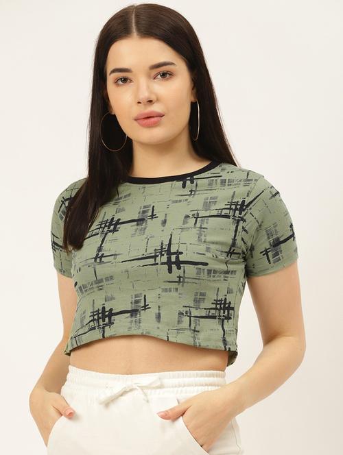 women printed cotton crop top - 21194624 - Very Small Image - 1