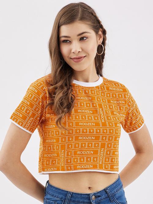women printed cotton crop top - 21194630 - Very Small Image - 1