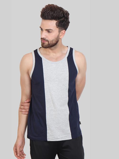 men color block cotton vest - 21194730 - Very Small Image - 1