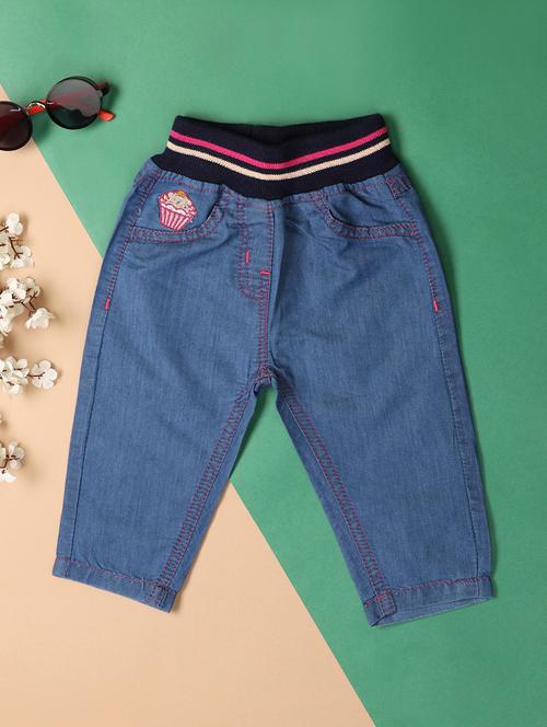 kids blue denim plain jeans - 21194931 - Very Small Image - 1
