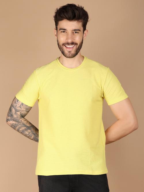 yellow cotton front print tshirt - 21195018 - Very Small Image - 1