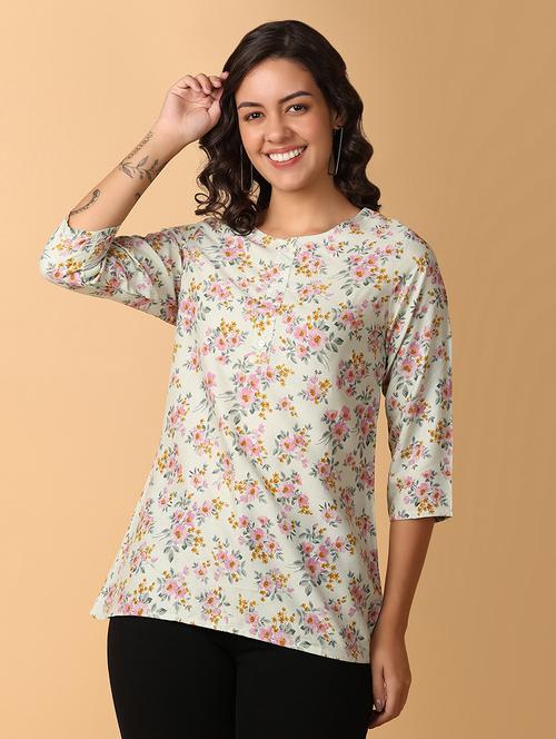 women three quarter sleeve straight kurti - 21195115 - Very Small Image - 1