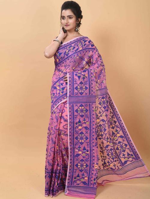 women self design jamdani saree - 21195706 - Very Small Image - 1