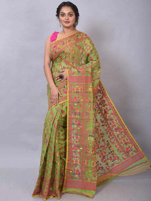 women self design jamdani saree - 21195973 - Very Small Image - 1