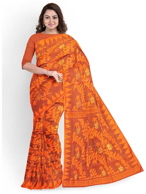 women self design jamdani saree - 21196318 - Very Small Image - 1
