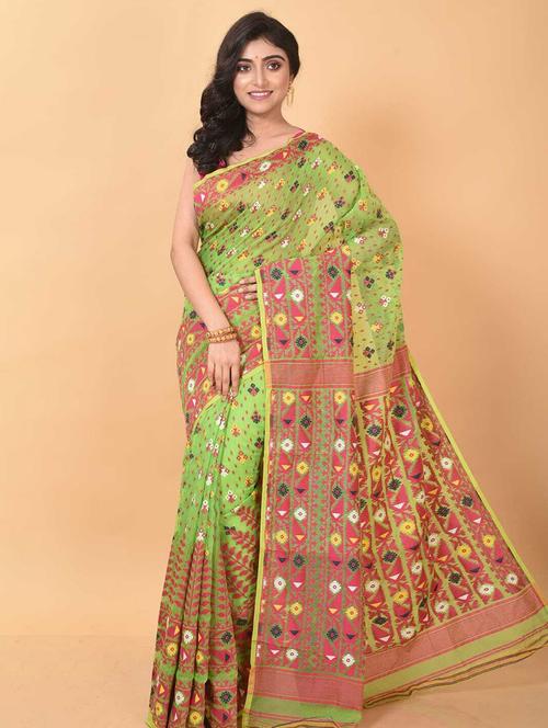 women self design jamdani saree - 21196978 - Very Small Image - 1