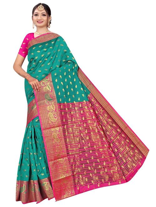 women self design banarasi saree with blouse - 21196996 - Very Small Image - 1