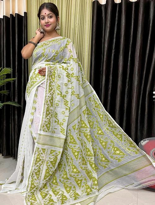 women self design jamdani saree - 21197123 - Very Small Image - 1