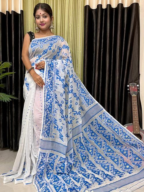 women self design jamdani saree - 21197126 - Very Small Image - 1