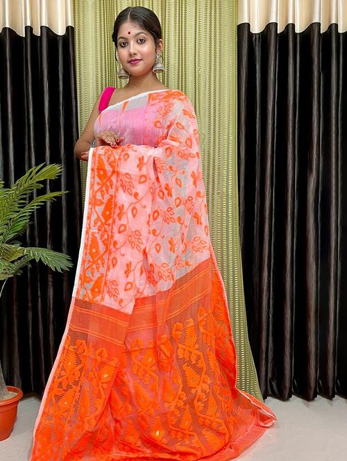 women self design jamdani saree - 21197128 - Very Small Image - 1