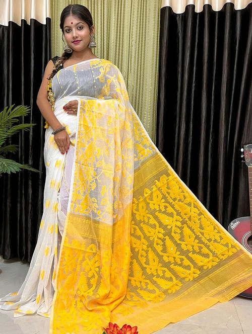 women self design jamdani saree - 21197133 - Very Small Image - 1