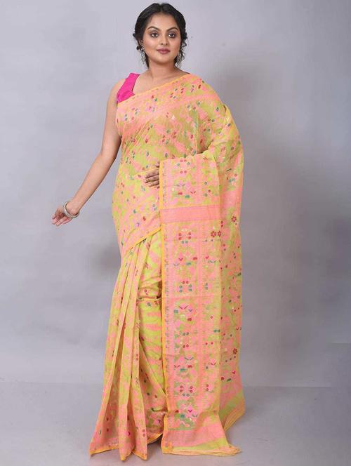 women self design jamdani saree - 21197136 - Very Small Image - 1
