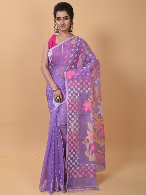 women self design jamdani saree - 21197156 - Very Small Image - 1