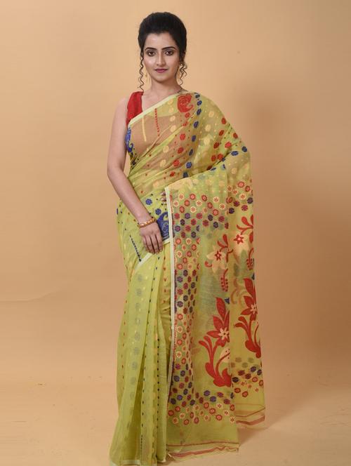 women self design jamdani saree - 21197157 - Very Small Image - 1