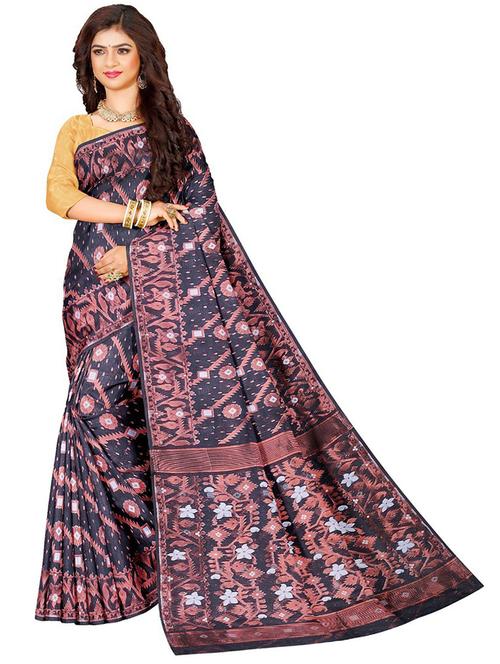 women self design jamdani saree - 21197159 - Very Small Image - 1
