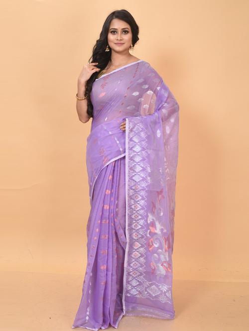 women self design jamdani saree - 21197255 - Very Small Image - 1