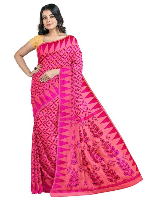 women self design jamdani saree - 21197265 - Very Small Image - 1