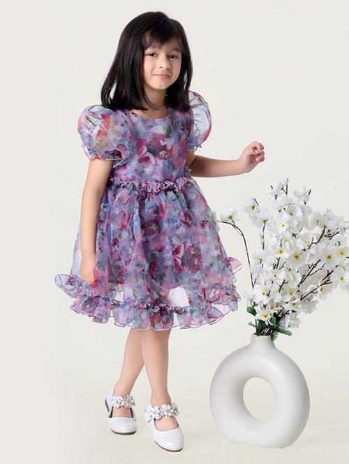 girls self-designed net frock - 21198160 - Very Small Image - 1