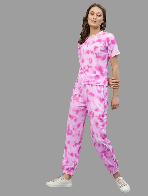 pink lycra pyjama co-ord set - 21198218 - Very Small Image - 1