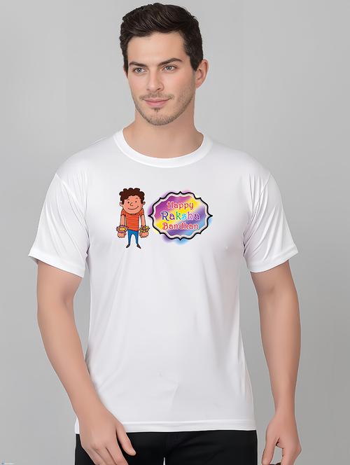 men round neck chest print t-shirt - 21206131 - Very Small Image - 1