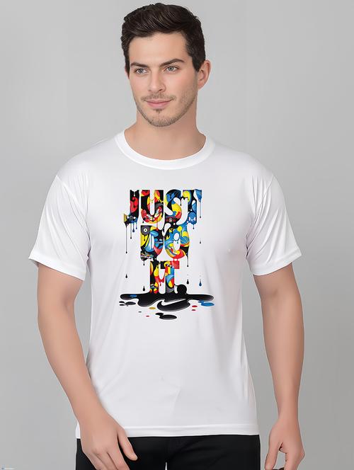 men round neck front print t-shirt - 21206196 - Very Small Image - 1