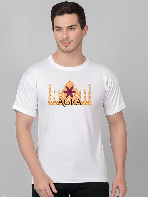 men round neck chest printed t-shirt - 21207874 - Very Small Image - 1