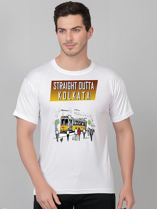 men round neck front print t-shirt - 21207985 - Very Small Image - 1