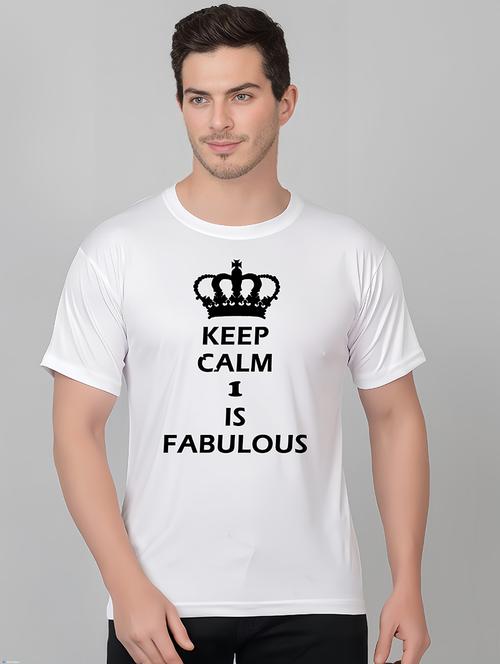 men round neck front print t-shirt - 21209062 - Very Small Image - 1