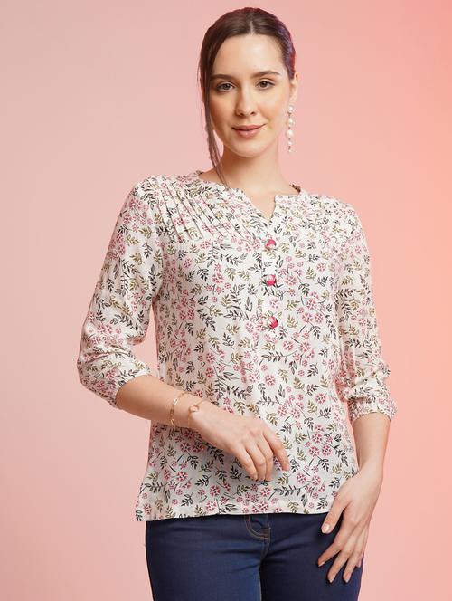 off white rayon regular top - 21217506 - Very Small Image - 1