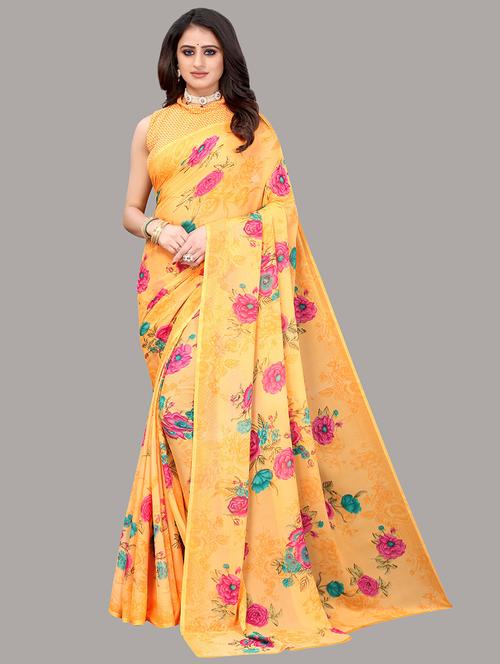 women floral printed saree - 21220028 - Very Small Image - 1