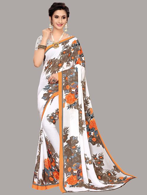 floral printed saree - 21220037 - Very Small Image - 1