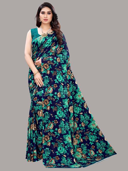 women printed saree - 21220077 - Very Small Image - 1