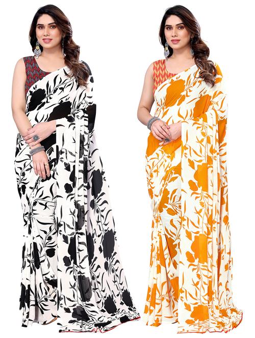 pack of 2 printed saree - 21220298 - Very Small Image - 1