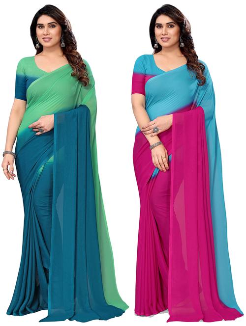 pack of 2 ombre sarees - 21220312 - Very Small Image - 1