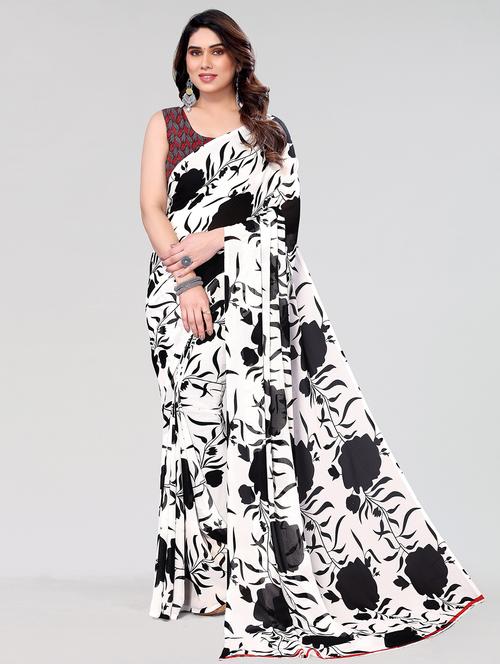 women printed saree with blouse - 21220433 - Very Small Image - 1