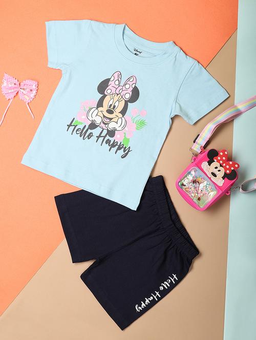 girls printed casual wear short set - 21220911 - Very Small Image - 1