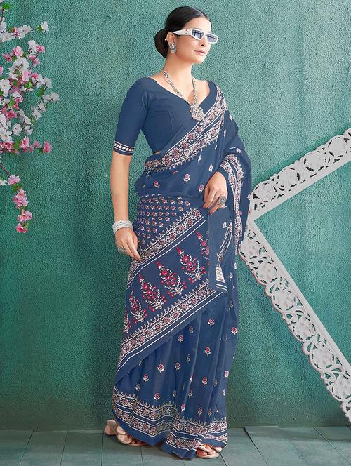 women printed saree - 21221958 - Very Small Image - 1