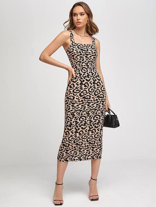 women sleeveless printed bodycon dress - 21222154 - Very Small Image - 1