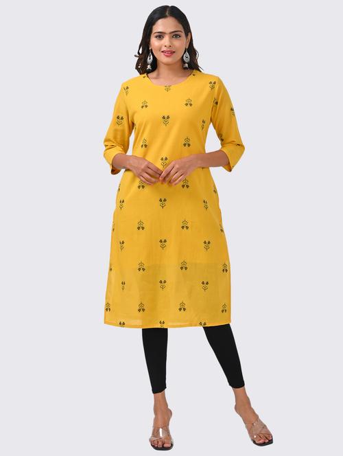 women three quarter sleeve straight kurta - 21222482 - Very Small Image - 1