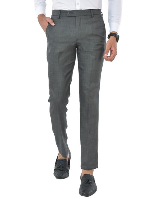 men solid mid rise formal trouser - 21223434 - Very Small Image - 1