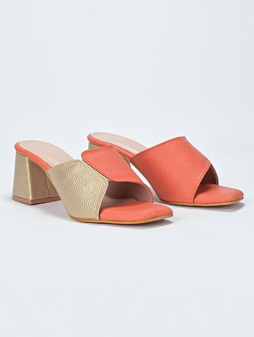 orange synthetic slip on sandals - 21223483 - Very Small Image - 1