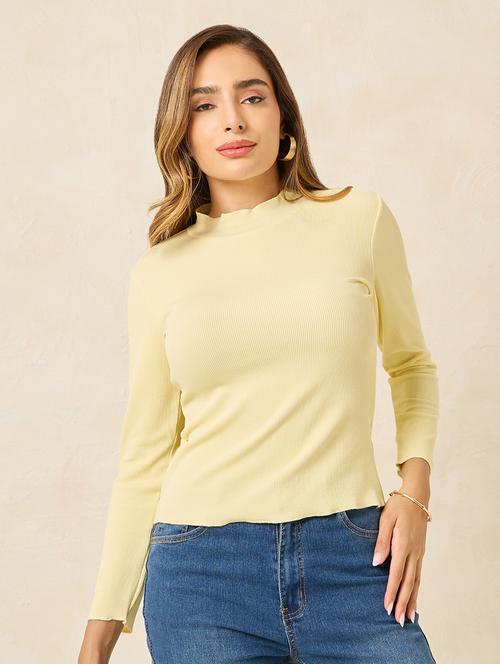 yellow cotton regular top - 21223552 - Very Small Image - 1